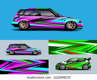 Car decal vector, graphic abstract racing designs for vehicle vinyl Sticker wrap