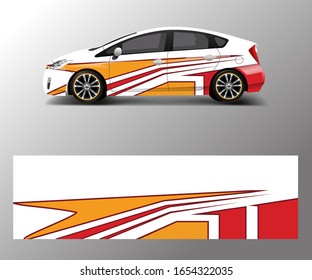 Car decal vector, graphic abstract racing designs for vehicle Sticker vinyl wrap