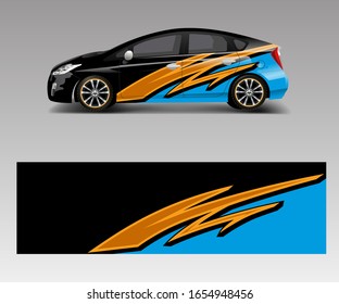 Car decal vector, graphic abstract racing designs for vehicle Sticker vinyl wrap
