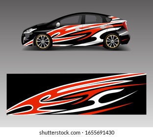 Car decal vector, graphic abstract racing designs for vehicle Sticker vinyl wrap