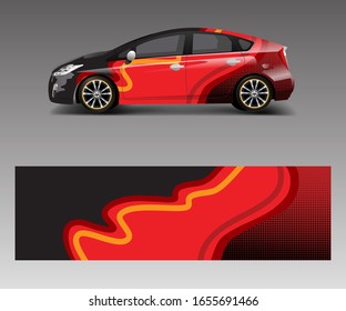 vector de decal de Camión, diseño gráfico abstracto de carreras para vehículos Envoltura de vinilo de adhesivo