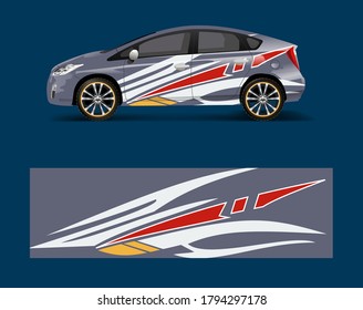 Car decal vector, graphic abstract racing designs for vehicle Sticker vinyl wrap