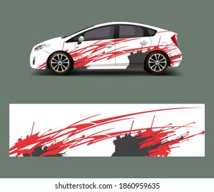 Car decal vector, graphic abstract racing designs for vehicle Sticker vinyl wrap
