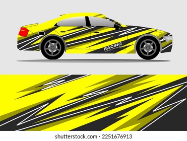 Car decal vector graphics wrap vinyl sticker. Graphic abstract shape design for branding, race and car design template vector