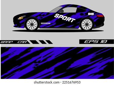 Car decal vector graphics wrap vinyl sticker. Graphic abstract shape design for branding, race and car design template vector