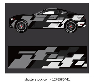 Car decal vector, grunge abstract designs for vehicle Sticker vinyl wrap
