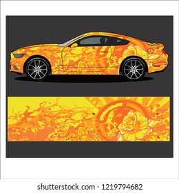 Car decal vector, skull abstract designs for vehicle Sticker vinyl wrap