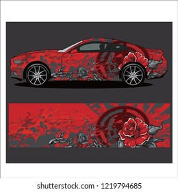 Car decal vector, skull abstract designs for vehicle Sticker vinyl wrap