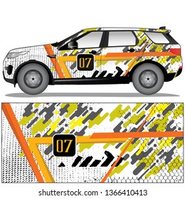 car decal vector stock with abstract pattern and racing design theme. file is editable and ready to print
