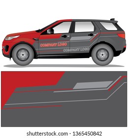 Car decal vector stock with a red grey graphic design. file is editable and ready to print