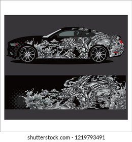 Car Decal Vector, 
Tiger Tattoos Style Abstract  Designs For Vehicle Sticker Vinyl Wrap