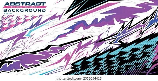 Car decal vinyl wrap vector abstract striking stripes thunder lightning sporty racing design banner background