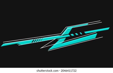 car decal warp design vector, stylish sports background with geometric sharp shapes