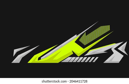 car decal warp design vector, stylish sports background with geometric sharp shapes