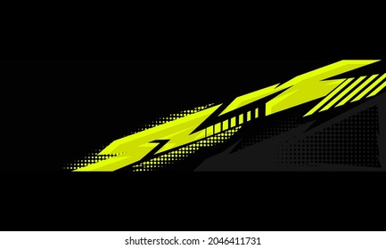 car decal warp design vector, stylish sports background with geometric sharp shapes