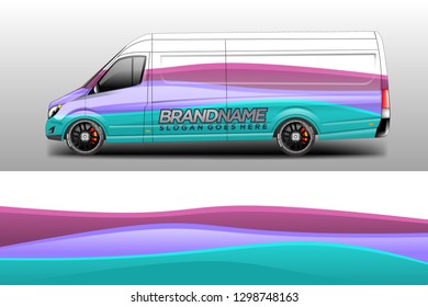 Car decal wrap company designs vector . Livery wrap company , van , cargo, truck .