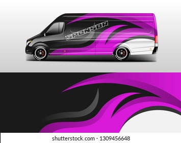 Car decal wrap company designs vector, van , cargo, truck . 