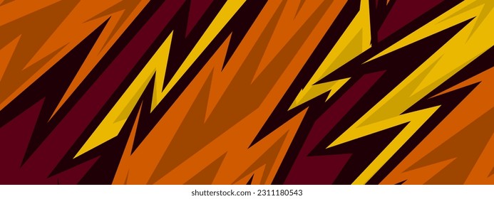  Car decal wrap design. Abstract yellow brown geometric stripes background. 