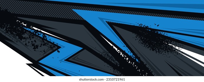 Car decal wrap design. Geometric grey blue pattern vector illustration