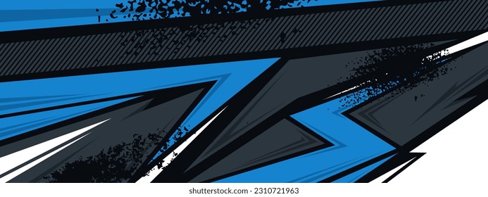 Car decal wrap design. Geometric grey blue pattern vector illustration