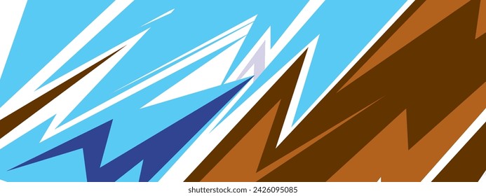 Diseño de envoltura de calcomanía de coche. Ilustración vectorial de patrón azul geométrico