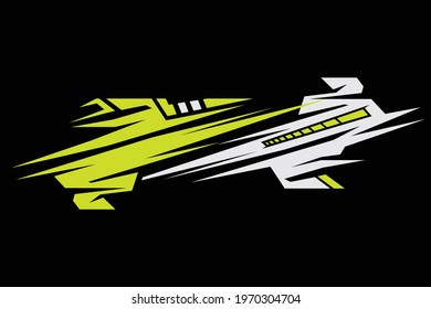 Car decal wrap design graphic abstract stripe Vector