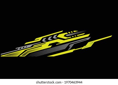 Car decal wrap design graphic abstract stripe Vector