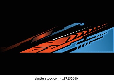 Car decal wrap design graphic abstract stripe Vector