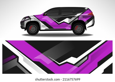 Design der Autoabziehfolie. Grafische abstrakte Rennstrecke Hintergrund Vectordesign für Fahrzeug, Rennwagen, Rallye, Abenteuer Livery Tarnung.