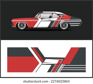 Diseño de ajuste de calcomanías para el fondo de carreras de bandas abstractas gráficas