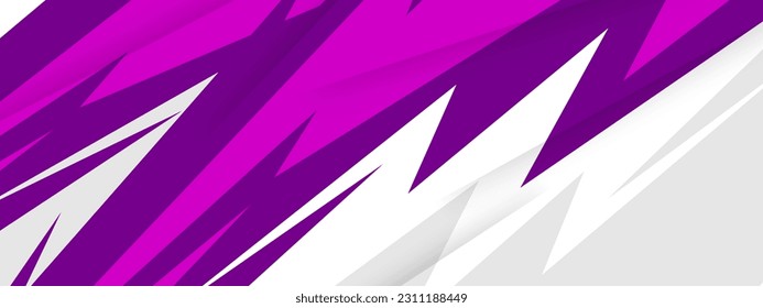 Car decal wrap design. Graphic abstract purple white stripe racing background