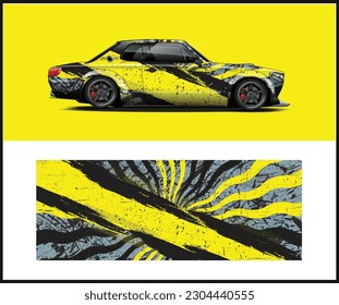 Plantilla de diseño de ajuste de calcomanías de coche premium de Blueprint