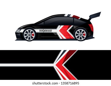 Car decal wrap design template vector illustration. Background abstract stripe racing sport graphic designs kit for race car, rally, vehicle, livery and adventure