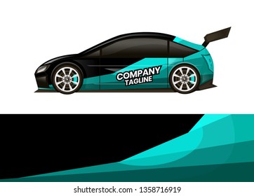 Ilustración vectorial de la plantilla de diseño de ajuste de calcomanías de Camión. Diseño gráfico de bandas abstractas en segundo plano para el camión de carreras, rally, vehículo, livina y aventura