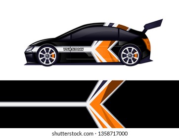 Car decal wrap design template vector illustration. Background abstract stripe racing sport graphic designs kit for race car, rally, vehicle, livery and adventure