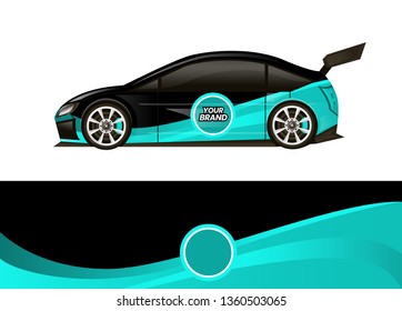 Car decal wrap design template vector illustration. Background abstract stripe racing sport graphic designs kit for race car, rally, vehicle, livery and adventure