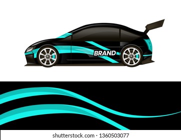 Car decal wrap design template vector illustration. Background abstract stripe racing sport graphic designs kit for race car, rally, vehicle, livery and adventure