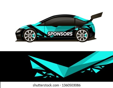 Car decal wrap design template vector illustration. Background abstract stripe racing sport graphic designs kit for race car, rally, vehicle, livery and adventure