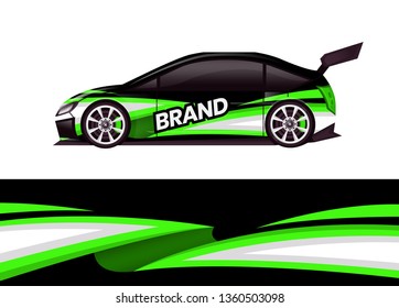 Car decal wrap design template vector illustration. Background abstract stripe racing sport graphic designs kit for race car, rally, vehicle, livery and adventure