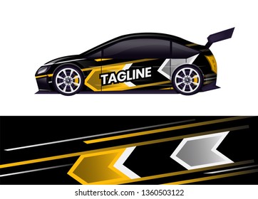 Car decal wrap design template vector illustration. Background abstract stripe racing sport graphic designs kit for race car, rally, vehicle, livery and adventure