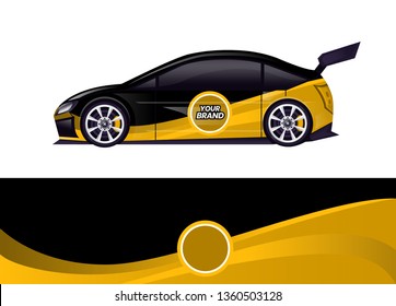Car decal wrap design template vector illustration. Background abstract stripe racing sport graphic designs kit for race car, rally, vehicle, livery and adventure