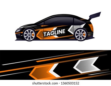 Car decal wrap design template vector illustration. Background abstract stripe racing sport graphic designs kit for race car, rally, vehicle, livery and adventure