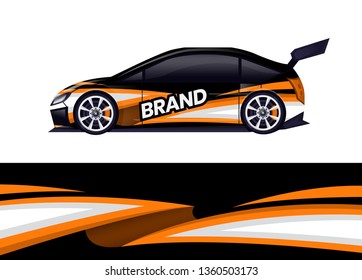 Car decal wrap design template vector illustration. Background abstract stripe racing sport graphic designs kit for race car, rally, vehicle, livery and adventure