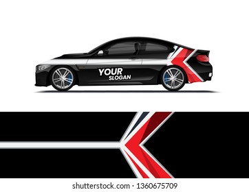 Car decal wrap design template vector illustration. Background abstract stripe racing sport graphic designs kit for race car, rally, vehicle, livery and adventure