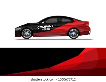 Car decal wrap design template vector illustration. Background abstract stripe racing sport graphic designs kit for race car, rally, vehicle, livery and adventure