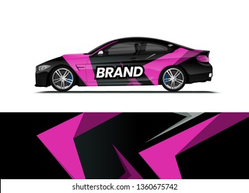 Car decal wrap design template vector illustration. Background abstract stripe racing sport graphic designs kit for race car, rally, vehicle, livery and adventure