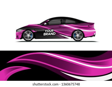 Car decal wrap design template vector illustration. Background abstract stripe racing sport graphic designs kit for race car, rally, vehicle, livery and adventure