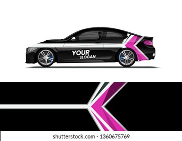 Car decal wrap design template vector illustration. Background abstract stripe racing sport graphic designs kit for race car, rally, vehicle, livery and adventure