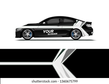 Car decal wrap design template vector illustration. Background abstract stripe racing sport graphic designs kit for race car, rally, vehicle, livery and adventure