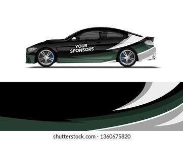 Car decal wrap design template vector illustration. Background abstract stripe racing sport graphic designs kit for race car, rally, vehicle, livery and adventure